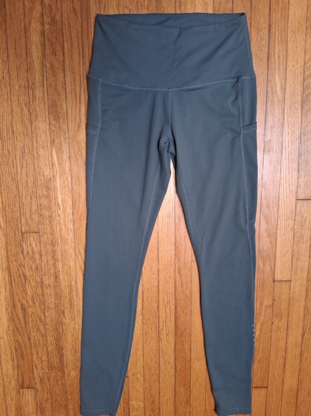 High-Waist Women's Track Leggings in Forest Green